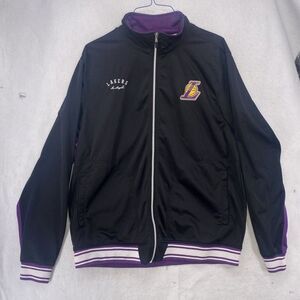 Zipway LA Lakers Track Jacket Mens XXL 2XL Black Purple NBA Basketball Warm Up